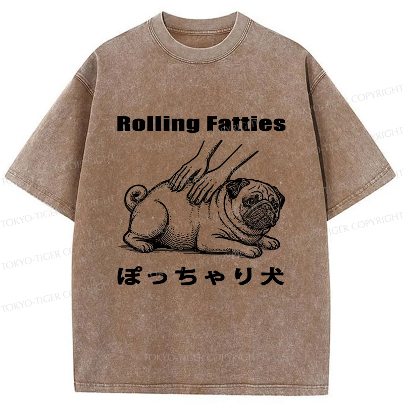 Tokyo-Tiger Chubby Dog Washed T-Shirt
