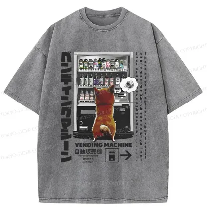 Tokyo-Tiger Japanese Vending Machine Washed T-Shirt