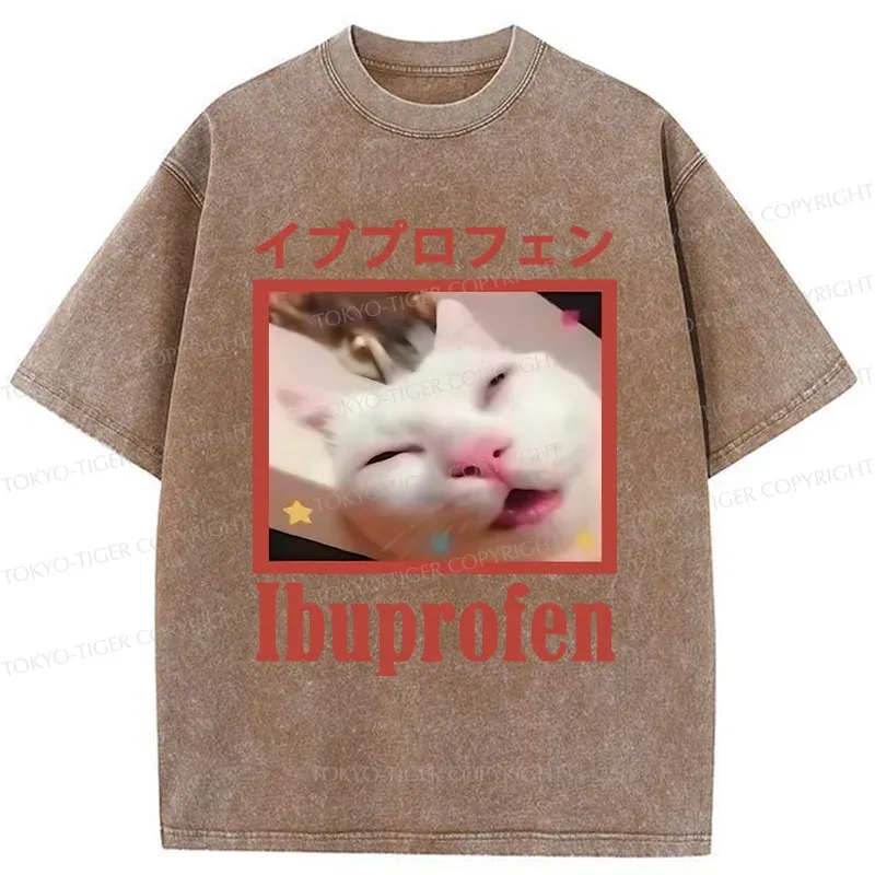 Tokyo-Tiger Cat Took Ibuprofen Washed T-Shirt