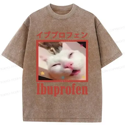 Tokyo-Tiger Cat Took Ibuprofen Washed T-Shirt
