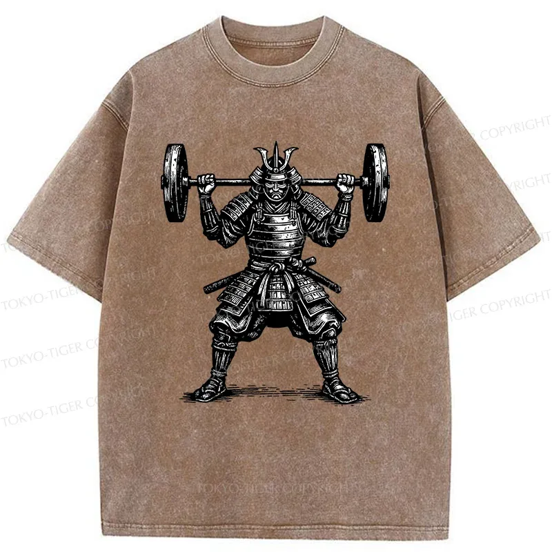 Tokyo-Tiger Warrior Weightlifting Washed T-Shirt