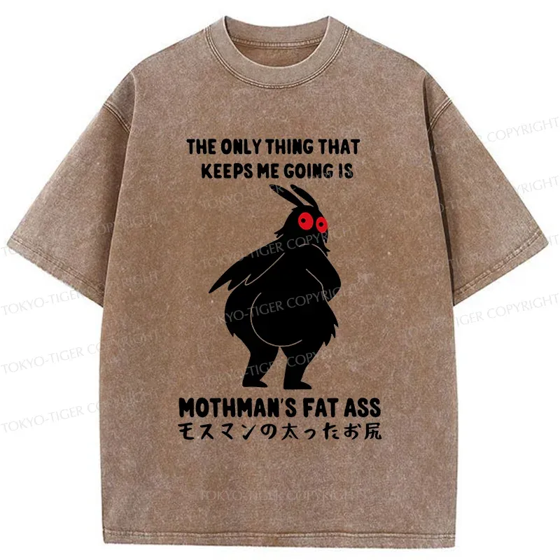 Tokyo-Tiger Funny Mothman Washed T-Shirt