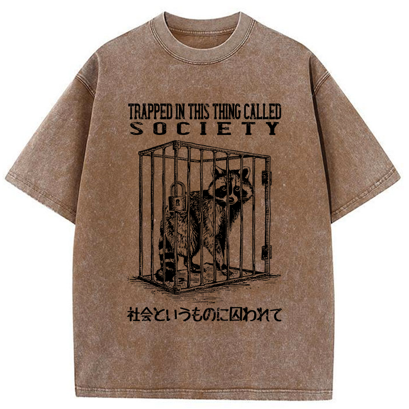 Tokyo-Tiger Trapped By Society Washed T-Shirt