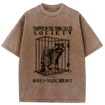 Tokyo-Tiger Trapped By Society Washed T-Shirt
