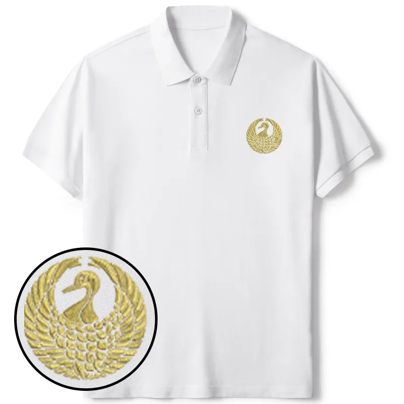 Tokyo-Tiger Japanese Crane Embroidered Polo T-Shirt