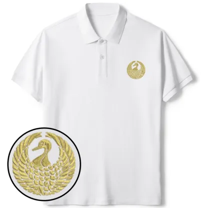 Tokyo-Tiger Japanese Crane Embroidered Polo T-Shirt