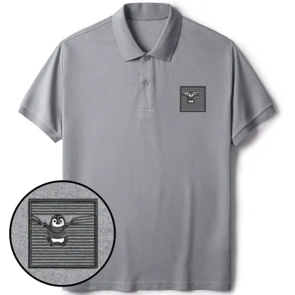 Tokyo-Tiger Kawaii Penguin Embroidered Polo T-Shirt
