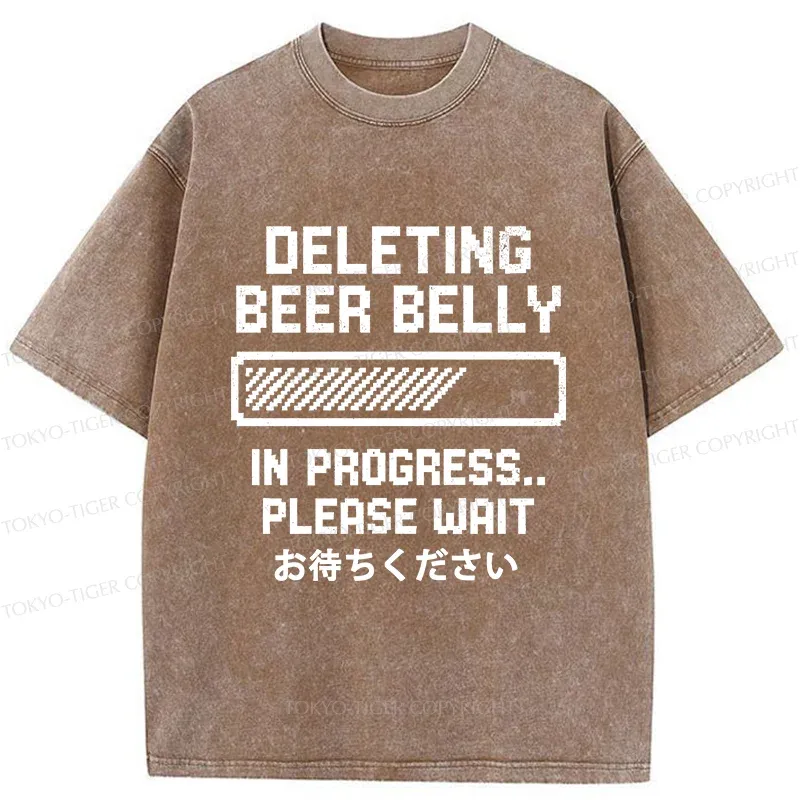 Tokyo-Tiger Removing Beer Delly Washed T-Shirt