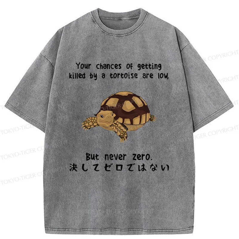 Tokyo-Tiger Funny Turtle Jokes Washed T-Shirt