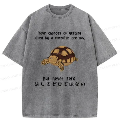 Tokyo-Tiger Funny Turtle Jokes Washed T-Shirt