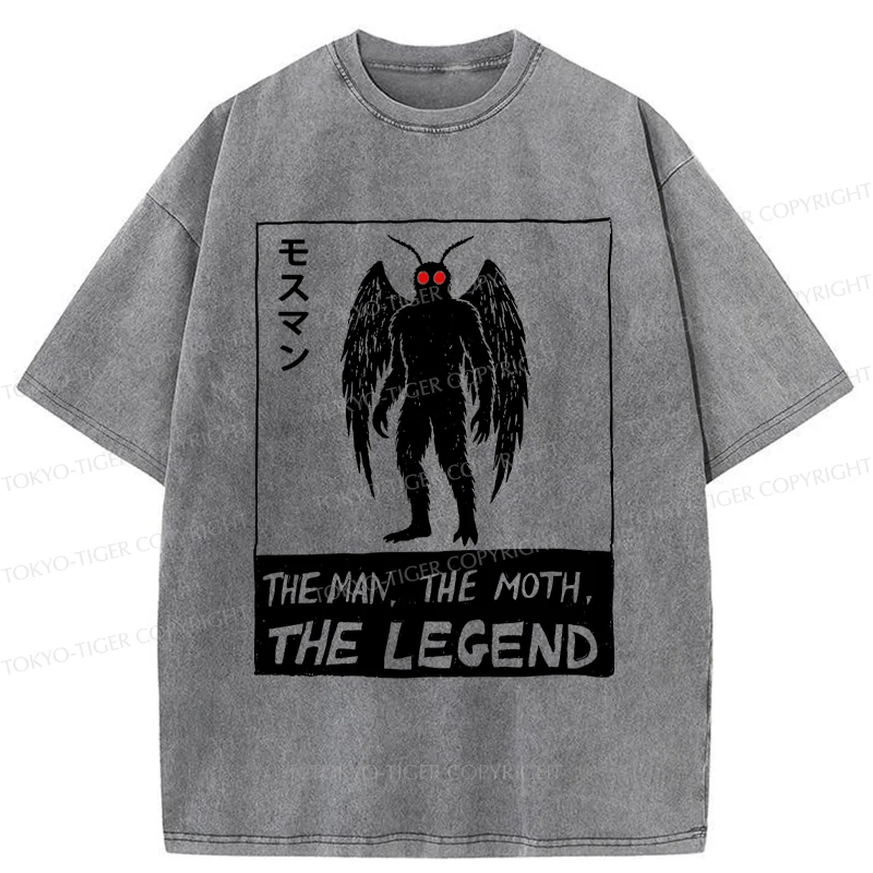 Tokyo-Tiger Funny Mothman Washed T-Shirt
