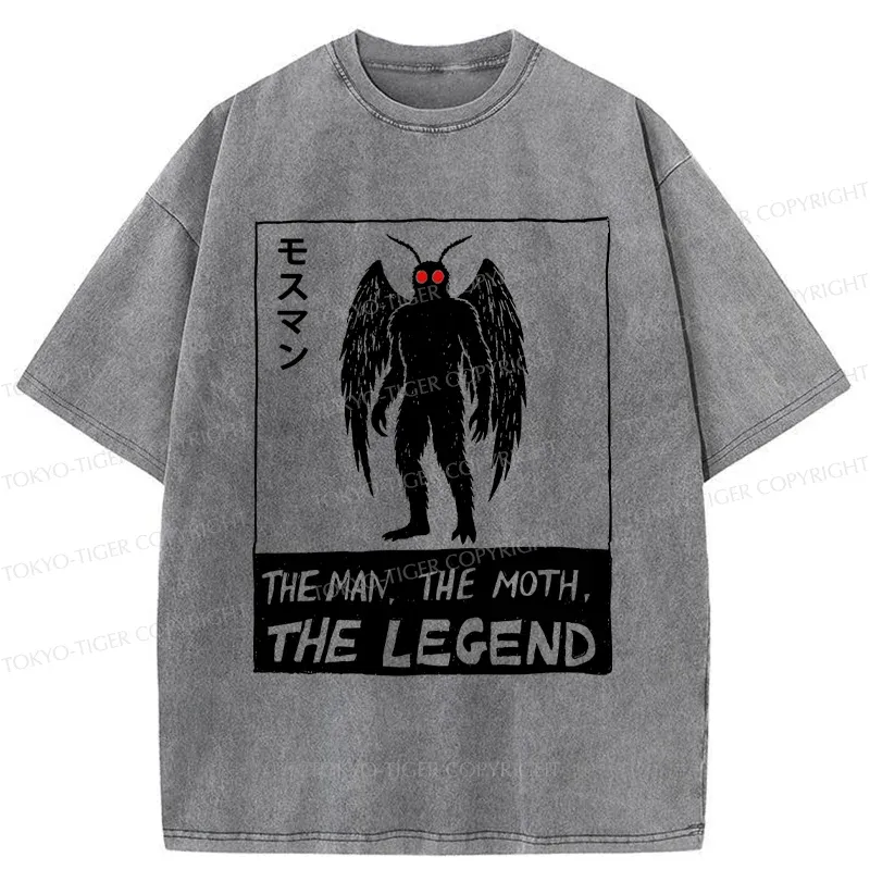 Tokyo-Tiger Funny Mothman Washed T-Shirt