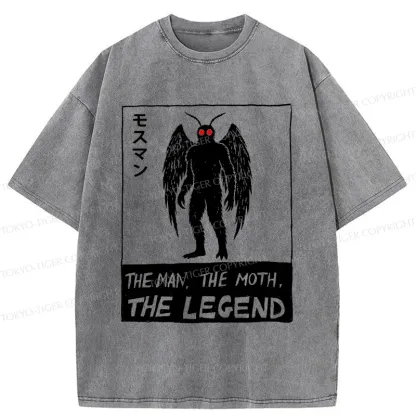 Tokyo-Tiger Funny Mothman Washed T-Shirt