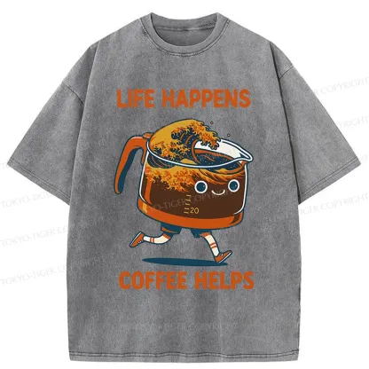 Tokyo-Tiger Interesting Coffee Washed T-Shirt