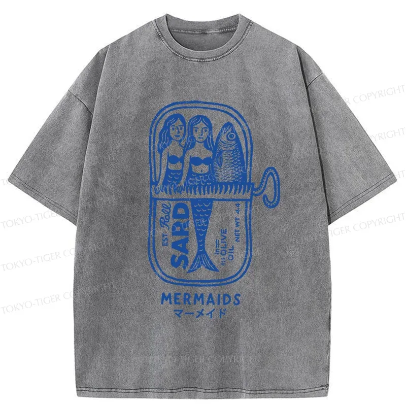 Tokyo-Tiger Mermaid Can Washed T-Shirt