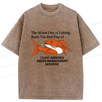 Tokyo-Tiger Funny Koi Joke Washed T-Shirt