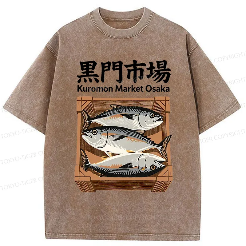 Tokyo-Tiger Kuromon Market Washed T-Shirt