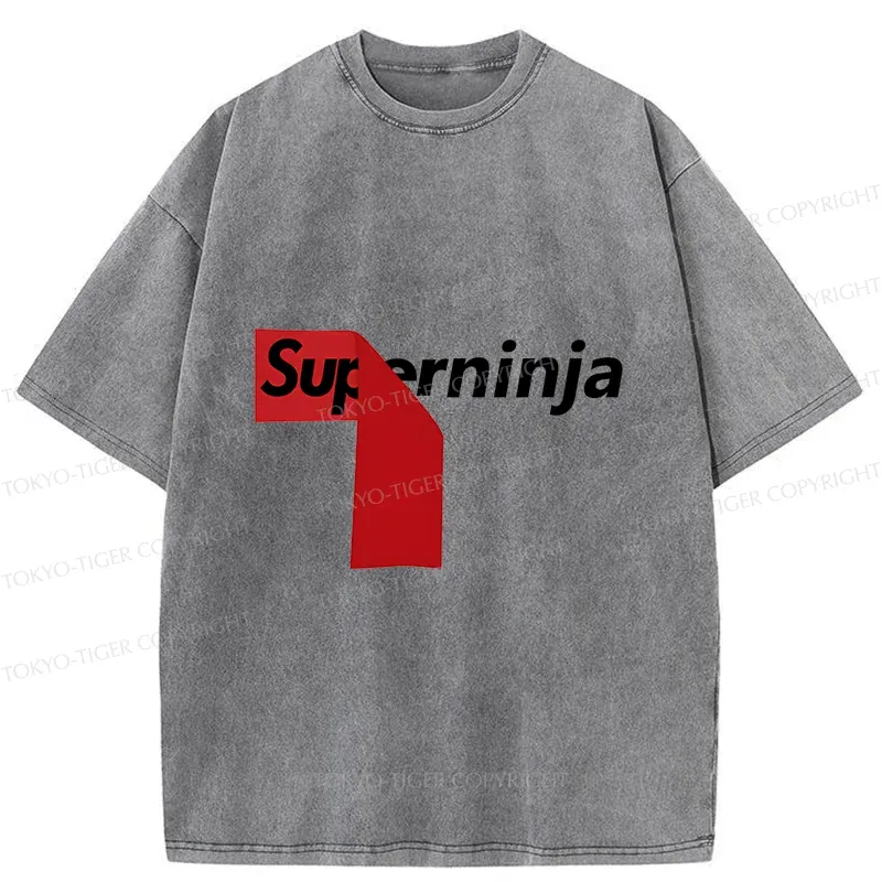 Tokyo-Tiger Funny Ninja Joke Washed T-Shirt