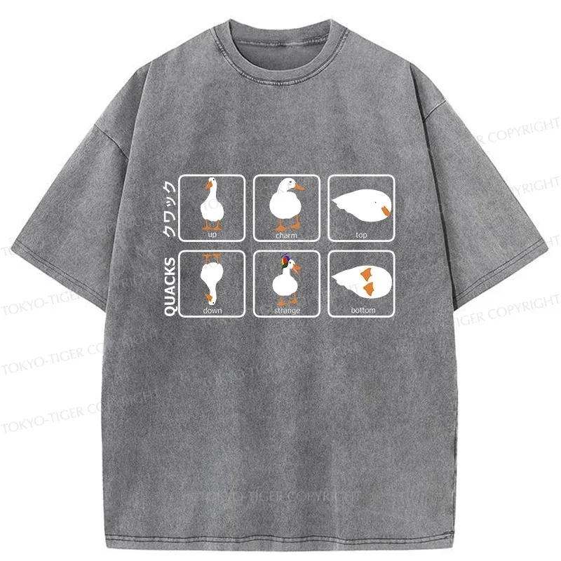 Tokyo-Tiger 3D Illustration Of A Duck Washed T-Shirt