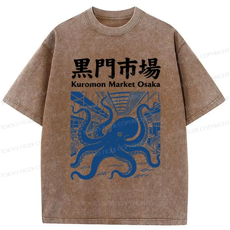 Tokyo-Tiger Kuromon Market Osaka Washed T-Shirt