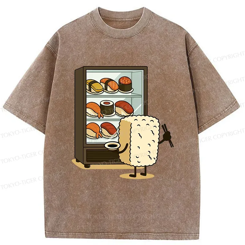 Tokyo-Tiger Rice Ball Is Choosing Sushi Washed T-Shirt
