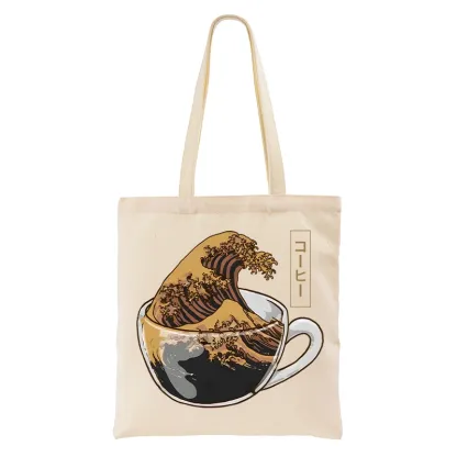 Tokyo-Tiger Coffee Wave Tote Bag