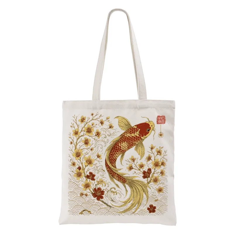 Tokyo-Tiger Vintage Sakura And Koi Tote Bag