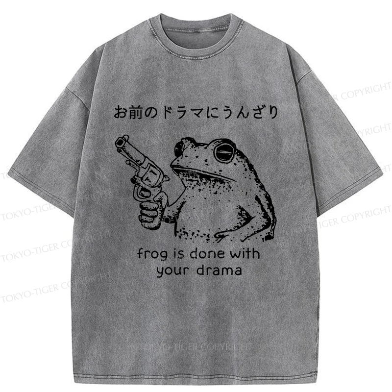 Tokyo-Tiger Frog That Is Tired Of Others Washed T-Shirt