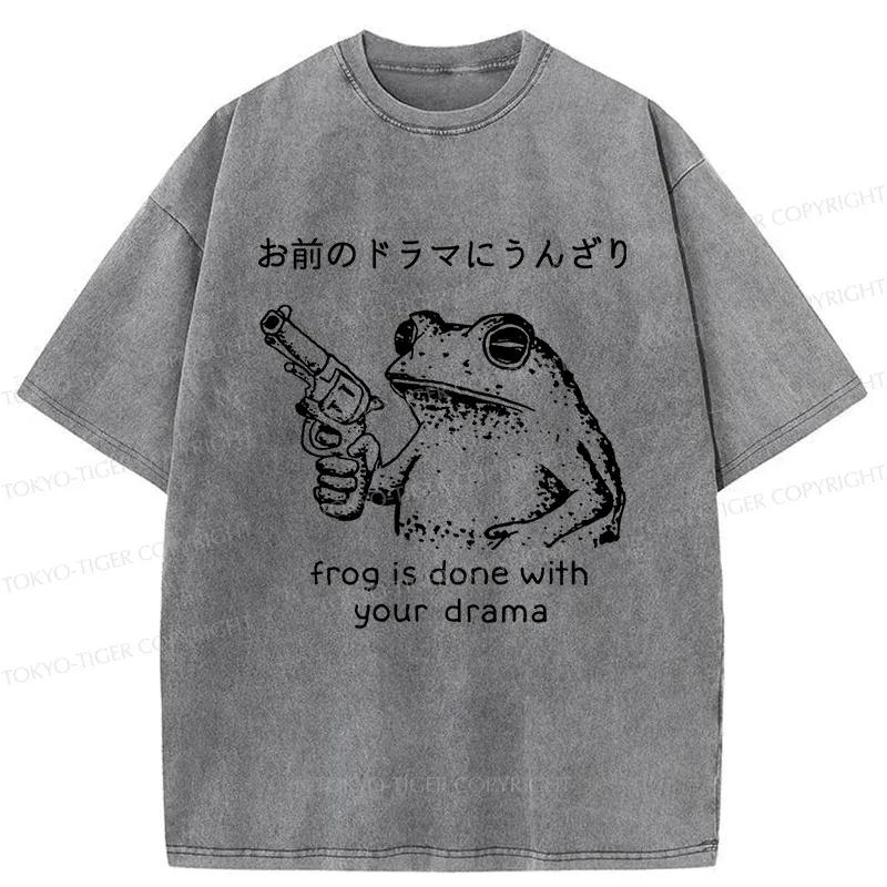 Tokyo-Tiger Frog That Is Tired Of Others Washed T-Shirt