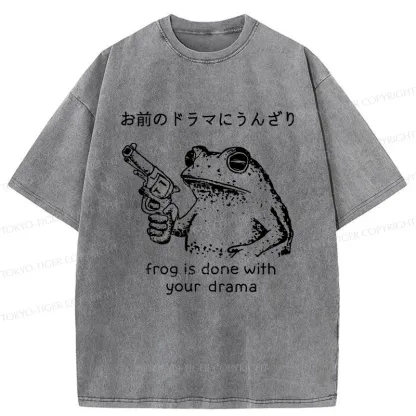 Tokyo-Tiger Frog That Is Tired Of Others Washed T-Shirt