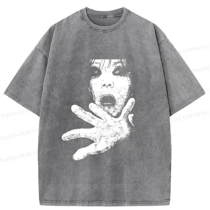 Tokyo-Tiger Scary Ghost Washed T-Shirt