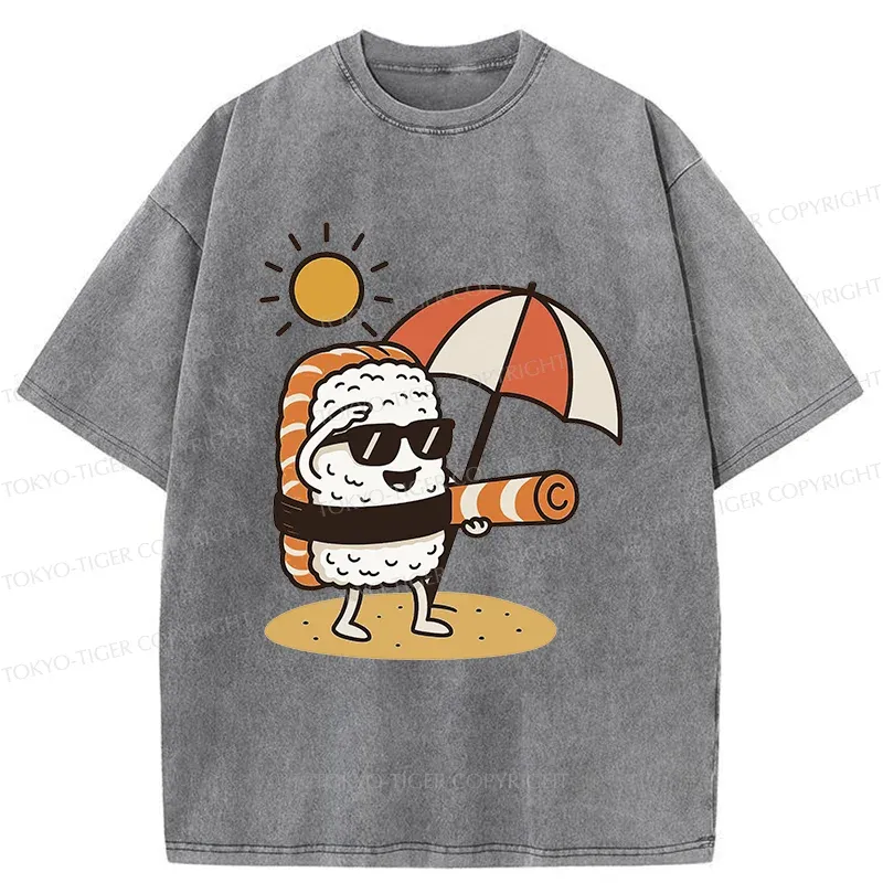 Tokyo-Tiger Summer Sushi Washed T-Shirt