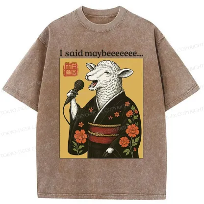 Tokyo-Tiger Singing Sheep Washed T-Shirt