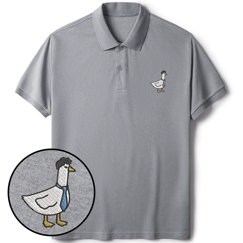 Tokyo-Tiger Goose With Tie Embroidered Polo T-Shirt
