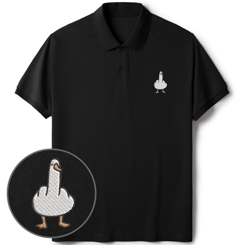 Tokyo-Tiger Funny Goose Embroidered Polo T-Shirt