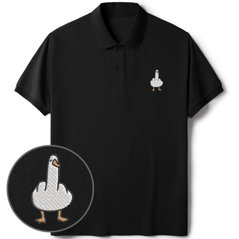 Tokyo-Tiger Funny Goose Embroidered Polo T-Shirt
