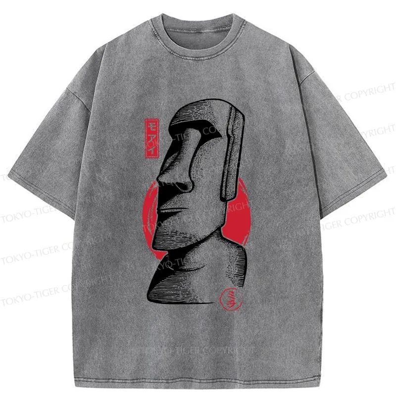 Tokyo-Tiger Moai Japan Washed T-Shirt