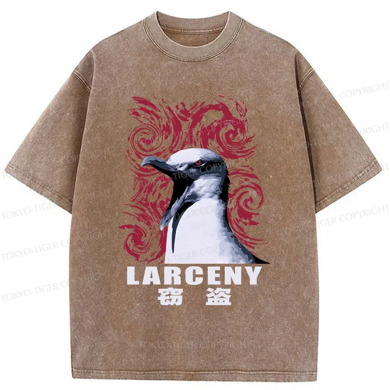 Tokyo-Tiger Stealing Seagull Washed T-Shirt
