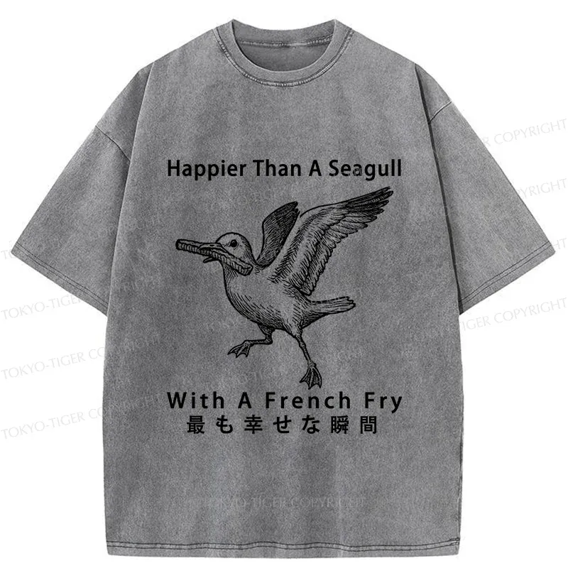 Tokyo-Tiger Happy Seagull Washed T-Shirt