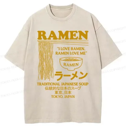 Tokyo-Tiger Retro Ramen Japan Washed T-Shirt