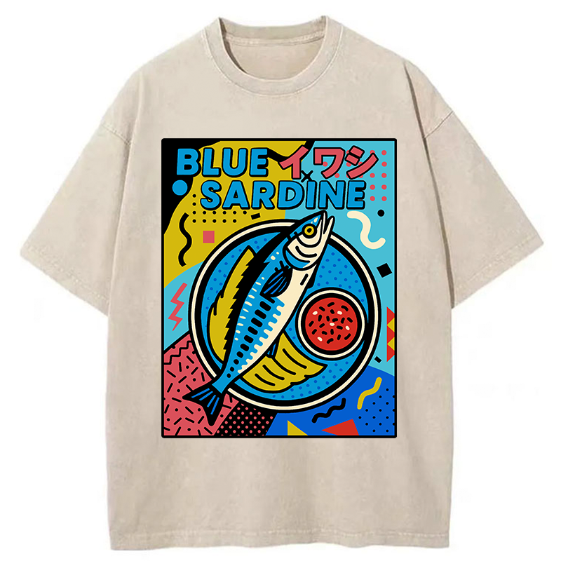 Tokyo-Tiger Memphis Style Sardine Washed T-Shirt