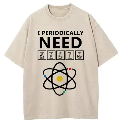 Tokyo-Tiger Periodically Need Caffeine Washed T-Shirt