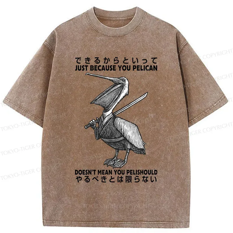 Tokyo-Tiger Pelican Samurai Washed T-Shirt