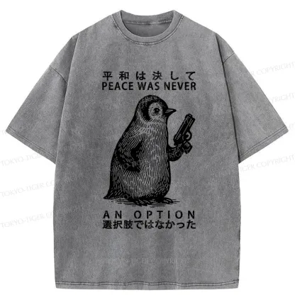 Tokyo-Tiger Penguin That Can't Choose Washed T-Shirt