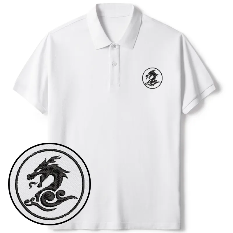 Tokyo-Tiger Dragon Totem Embroidered Polo T-Shirt