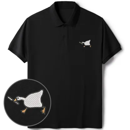 Tokyo-Tiger Naughty Goose Embroidered Polo T-Shirt