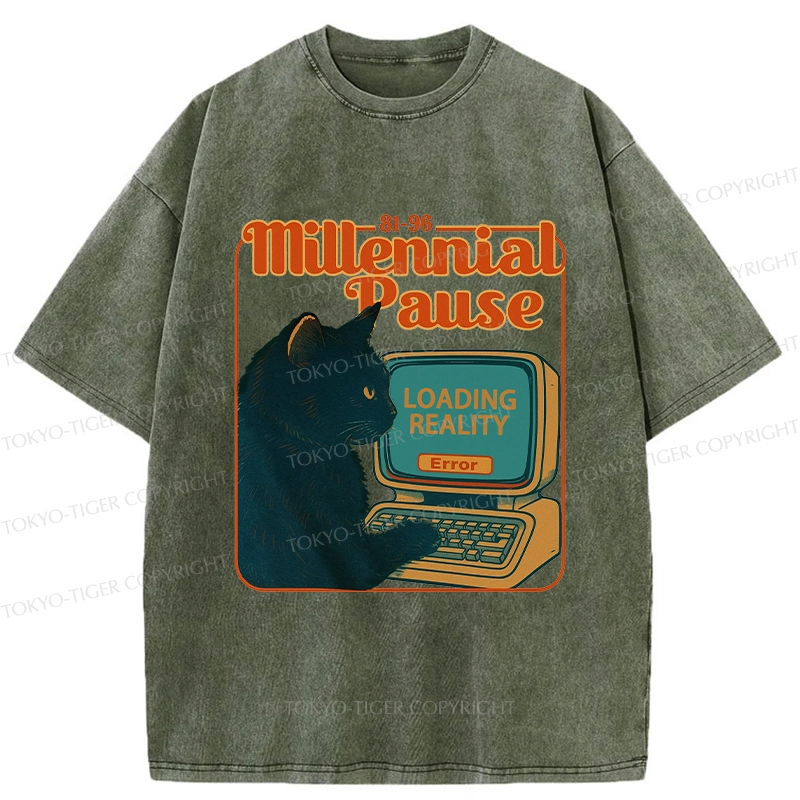 Tokyo-Tiger Millennial Pause Washed T-Shirt