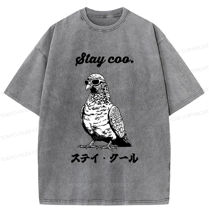 Tokyo-Tiger Keep Cool Pigeon Washed T-Shirt
