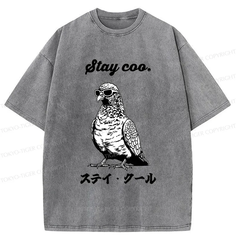 Tokyo-Tiger Keep Cool Pigeon Washed T-Shirt