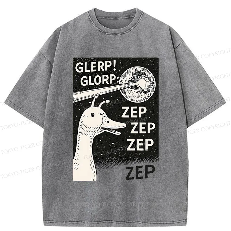 Tokyo-Tiger Geese Attacking The Earth Washed T-Shirt